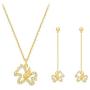 Silver Plated Hypoallergenic Necklace Stud Earrings Set Mouse Shape Jewelry Set with Cubic Zirconia for Women Birthday Valentines Day Gifts（Free Jewelry Box）