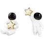 Cute Cartoon Asymmetrical Astronaut Stud Earrings Novelty Space Earrings Spaceman Star Earing Fashion Jewelry for Women Girls
