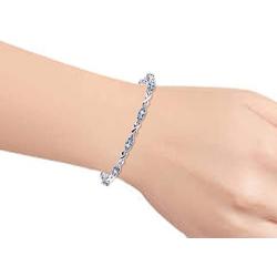 RYLOS Bracelets for Women 925 Silver XO Hugs & Kisses Tennis Bracelet Gemstone & Genuine Diamonds Adjustable to Fit 7''-8'' Wrist, 10 Gorgeous 6X4MM Jewelry for Women Friendship Bracelets