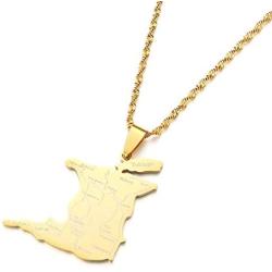 Stainless Steel Trinidad and Tobago Map City Name Pendant Necklace Women Men Charm Jewelry