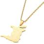 Stainless Steel Trinidad and Tobago Map City Name Pendant Necklace Women Men Charm Jewelry