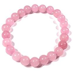 Skye Jewelry Pink Quartz Semi Precious Gemstone Round Bead Chakra Bracelet