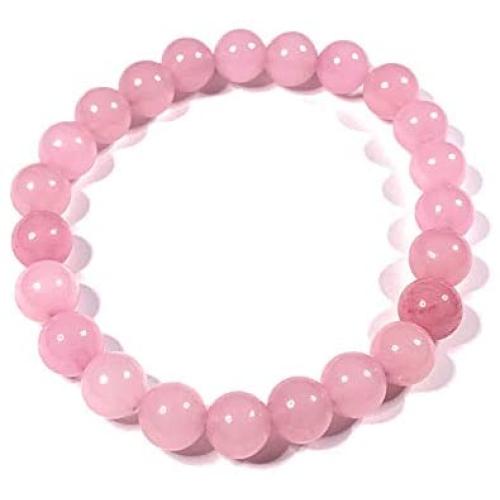 Skye Jewelry Pink Quartz Semi Precious Gemstone Round Bead Chakra Bracelet