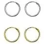 Set of 2 Pairs Sterling Silver & Yellow Gold Flashed Tiny Endless 10mm Round Unisex Hoop Cartilage Earrings Set of 2 Pairs Sterling Silver & Yellow Gold Flashed Tiny Endless 10mm Round Unisex Hoop Cartilage Earrings