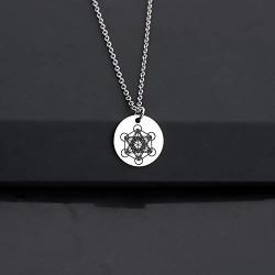 PENQI Metatron’s Cube Necklace Sacred Geometry Seals of Archangel Jewelry Angel Gift for Her Him