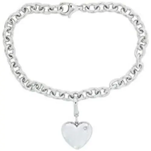 JMS Jewelry Sterling Silver Heart Diamond Bracelet JMS Jewelry Sterling Silver Heart Diamond Bracelet