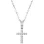 925 Sterling Silver Clear CZ Baptism Christening Cross Pendant Necklace Babies