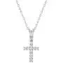 925 Sterling Silver Clear CZ Baptism Christening Cross Pendant Necklace Babies
