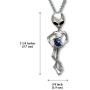 UFO Alien Holding Crystal Ball Silver Finish Pendant Necklace