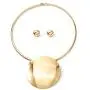 Fstrend Statement Choker Earrings Set Gold Plated Bride Necklace Round Pendant Nigerian Costume Party Jewelry Accessories for Women and Girls Fstrend Statement Choker Earrings Set Gold Plated Bride Necklace Round Pendant Nigerian Costume Party Jewelry Accessories for Women and Girls