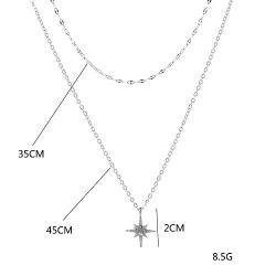 YienDoo Bohemian Layered Necklace with Star Pendant Choker Fashion Necklaces Clavicle Chain Jewelry for women and girls (Silver)