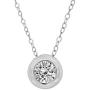 Mothers Day Gifts IGI Certified Lab Grown Diamond Necklace 14K White Gold 1/4-1/2 carat Lab Created Diamond Bezel For Women (1/4-1/2 CTTW, HI Color, I1 Clarity Diamond Gifts for Mom)