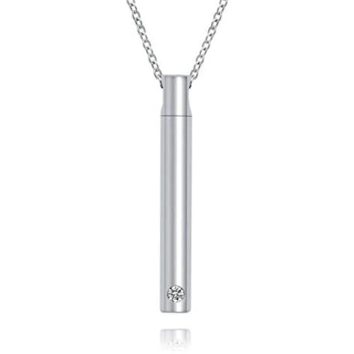 Bar Urn necklace for ashes 925 Sterling Silver Simple cylinder Memorial Keepsake Minimalist Cremation Jewelry pendant necklace for men