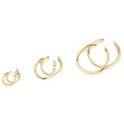 PAVOI 14K Gold Plated Hoop Earrings For Women | 2mm Thick Infinity Gold Hoops Women Earrings | Gold Plated Loop Earrings For Women | Lightweight Hoop Earrings Set For Girls