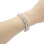 JSEA Womens Silver Tone 6mm Rhinestone Open Cuff Bracelet Bangles Gold Tone Wedding Party Jewelry