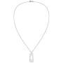 AeraVida Trendy Rectangle Hammered Tribal .925 Sterling Silver Pendant Necklace