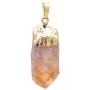 Paialco Natural Rough Rock Raw Yellow Citrine Pendant Necklace 18''