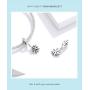 BAMOER 925 Sterling Silver Christmas Snowflake Charms for Women Girls Snow Fairy Charm Beads fit Pandora Bracelets & Necklace