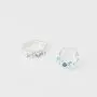 ORDOR 14K white-gold-plated-brass stud Earrings For Women 0.64'' x 0.75'' /Silver post/Nickel free/brass, Cubic Zirconia(Aquamarine, sapphire color)