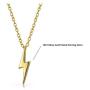 Amnoz 14K Yellow Gold Plated Lightning Bolt Pendent Necklaces