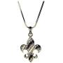 Fleur De Lis Pendant Necklace GOLD TONE New Orleans Football The Saints Rhinestone Jewelry Black and Gold Gift Idea New Orleans Who Dat !