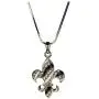 Fleur De Lis Pendant Necklace GOLD TONE New Orleans Football The Saints Rhinestone Jewelry Black and Gold Gift Idea New Orleans Who Dat !