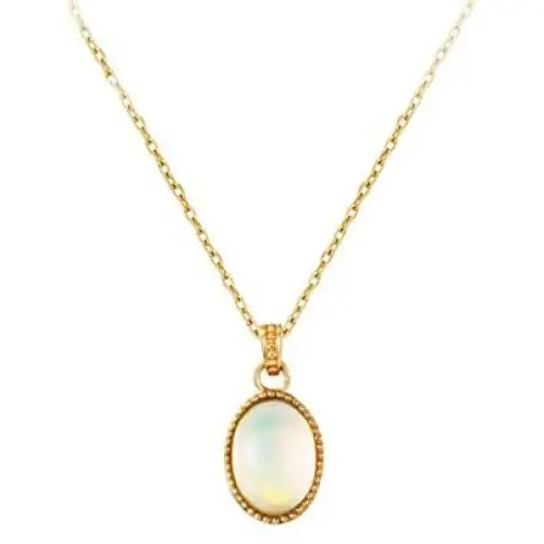 Carleen 14K Solid Yellow Gold Delicate 4/5 Carat Natural Genuine Real Small Tiny White Fire Opal Pendant Necklace Dainty Everyday Fine Gold Jewelry For Women Girls, 16+2 Inches Extender Carleen 14K Solid Yellow Gold Delicate 4/5 Carat Natural Genuine Real Small Tiny White Fire Opal Pendant Necklace Dainty Everyday Fine Gold Jewelry For Women Girls, 16+2 Inches Extender