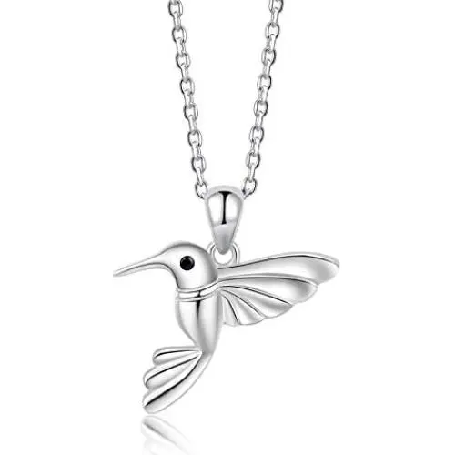 ACJNA 925 Sterling Silver Hummingbird Pendant Nature Bird Critter Necklace Jewelry Gift,18inch rolo Chain ACJNA 925 Sterling Silver Hummingbird Pendant Nature Bird Critter Necklace Jewelry Gift,18inch rolo Chain