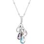 MyNameNecklace Personalized Drop Necklace Sterling Silver 925 Glass Birthstones for Mom-Custom Initials