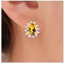 RYLOS Jewelry For Women Yellow Gold Plated Silver Birthstone Jewelry Ring, Earring & Pendant Necklace Gemstone & Genuine Diamonds 6X4MM Birthstone Womens Jewelry Matching Friendship Sizes 5-10
