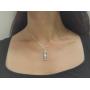 Sterling Silver Turtle and Plumeria Vertical Bar Pendant Necklace
