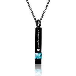 YSAHan Cube Urn Necklaces for Human Crystal Birthstone Cremation Locket Keepsake Ashes Jewelry-Always on My Mind Forever in My Heart