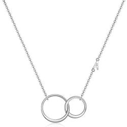 SANNYRA Sisters Necklace Initial Two Interlocking Infinity Double Circles Necklace 26 Letters Alphabet Jewelry for Women