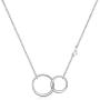 SANNYRA Sisters Necklace Initial Two Interlocking Infinity Double Circles Necklace 26 Letters Alphabet Jewelry for Women