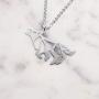 La Menagerie Wolf Silver Origami Jewelry & Silver Geometric Necklace – 925 Sterling Plated Silver Necklace & Wolf Necklaces for Women – Wolf Necklace for Girls & Origami Necklace