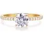 HAFEEZ CENTER 14K Gold 1ct Petite Shared Prong Comfort Fit D-E Color Moissanite Engagement Ring HAFEEZ CENTER 14K Gold 1ct Petite Shared Prong Comfort Fit D-E Color Moissanite Engagement Ring