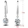 YAZILIND Drop Dangle Earrings Silver Cubic Zirconia Sparkling Women Hook Earrings Elegant Vintage Shinning Statement Party Jewelry