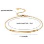 Dainty Gold Bar Bracelet for Women Simple Delicate Thin Cuff Bangle Hook Bracelet 18K Gold Plated Handmade Minimalist Jewelry