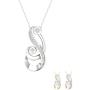 IGI Certified 1/6Ct TDW Diamond Sterling Silver Two Stone Pendant Necklace For Women.