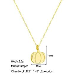 2Pcs Pumpkin Pendant Necklace Earring Set For Women Thanksgiving Halloween Jewelry…