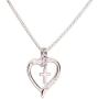 Girls Sterling Silver First Communion''Dancing Cross'' Heart Necklace