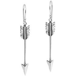 Valiant Hunters Arrow .925 Sterling Silver Dangle Earrings