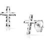 SolidSilver- Sterling Silver Dainty Diamond Cut Cross Stud Earrings