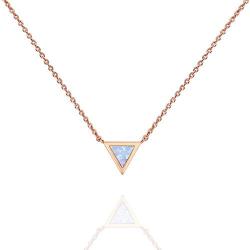 PAVOI 14K Gold Plated Triangle Created Opal Necklace | Opal Necklaces for Women