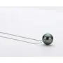 Tahitian Black Pearl Necklace Genuine Floating Pearl Necklace Single Pearl Pendant with Silver Chain Jewelry Gifts for Women Girls Valentines Day Mothers Day - 9-10mm/10-11mm Tahitian Black Pearl Necklace Genuine Floating Pearl Necklace Single Pearl Pendant with Silver Chain Jewelry Gifts for Women Girls Valentines Day Mothers Day - 9-10mm/10-11mm