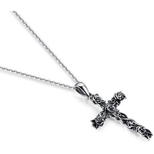 POPKIMI S925 Sterling Silver Faith Necklace Pendant Jewelry for Women Gifts,18+2inch