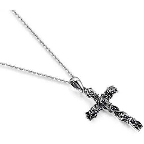 POPKIMI S925 Sterling Silver Faith Necklace Pendant Jewelry for Women Gifts,18+2inch