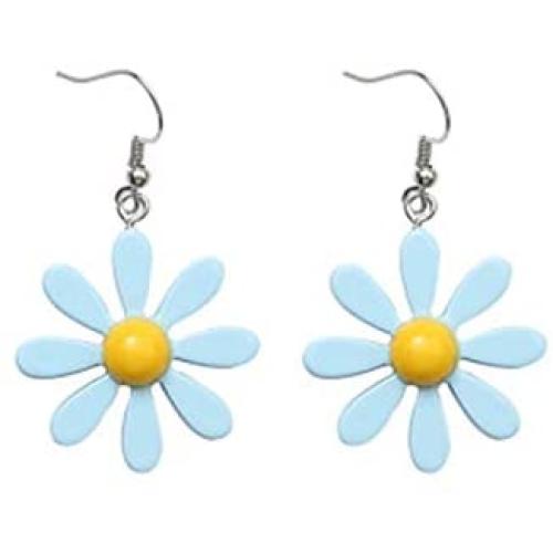 Daisy Sunflower Dangle Earrings Acrylic Resin Flower Blossom Floral Drop Earrings for Women Girls Jewelry