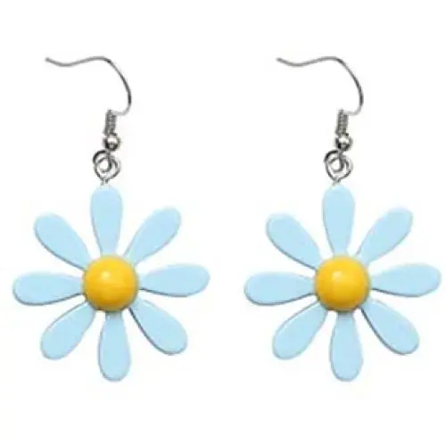 Daisy Sunflower Dangle Earrings Acrylic Resin Flower Blossom Floral Drop Earrings for Women Girls Jewelry