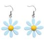 Daisy Sunflower Dangle Earrings Acrylic Resin Flower Blossom Floral Drop Earrings for Women Girls Jewelry